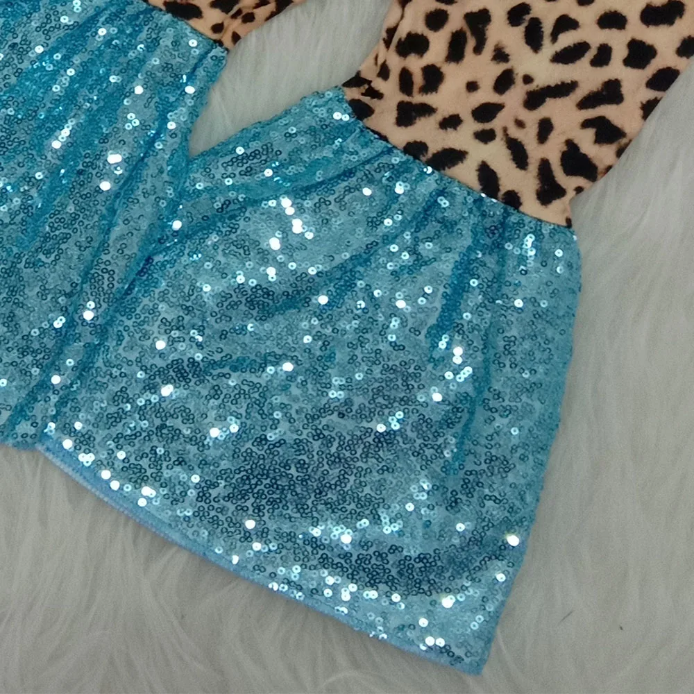 Детская эксклюзивная одежда с блестками Модный комплект коротким рукавом для