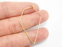 50pcs point drop earring wires brass hoop earrings geometric earring finding 44x22 8mm irregular ear hooks r346