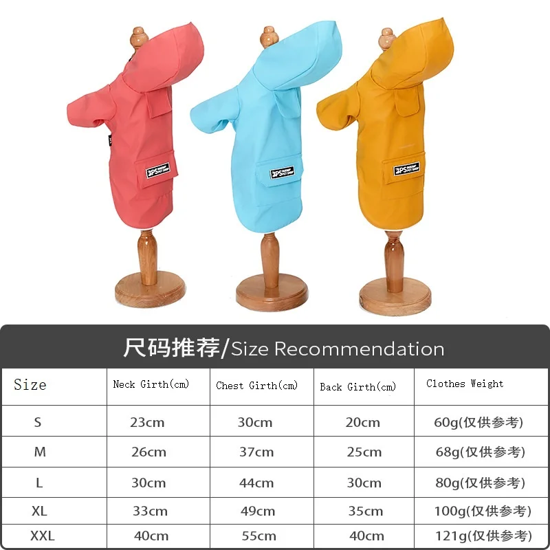 

Pet Cat Dog Raincoat Reflective Puppy Small Dog Raincoat Waterproof Breathable Jacket Sweat-absorbent Pet Windbreaker