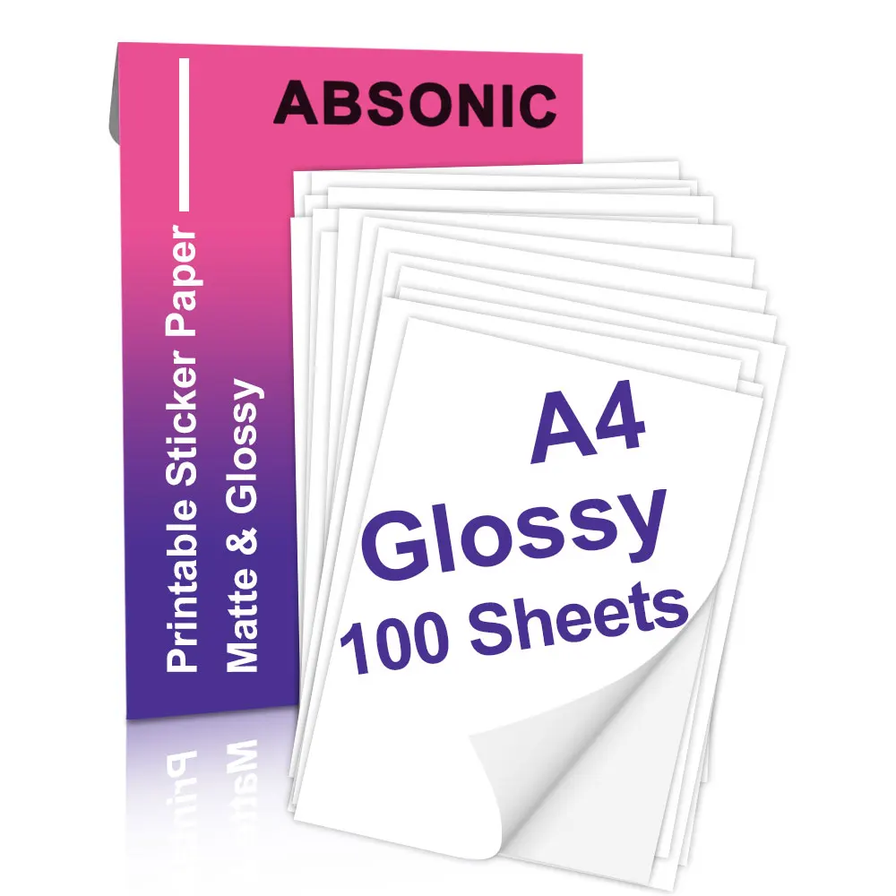 10/50/100 Sheets Glossy Matte Printable Vinyl Sticker Paper A4 Adhesive Transparent Printing Paper Sticker for Inkjet Printer