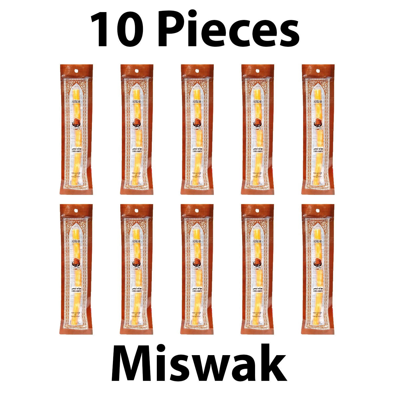 FS Set of 10 Pieces Miswak Sewak Chew Stick Fresh Natural Tootbrush Misvak Arak Siwak Miswaak Vegan Teeth Cleaner Soft Peelu