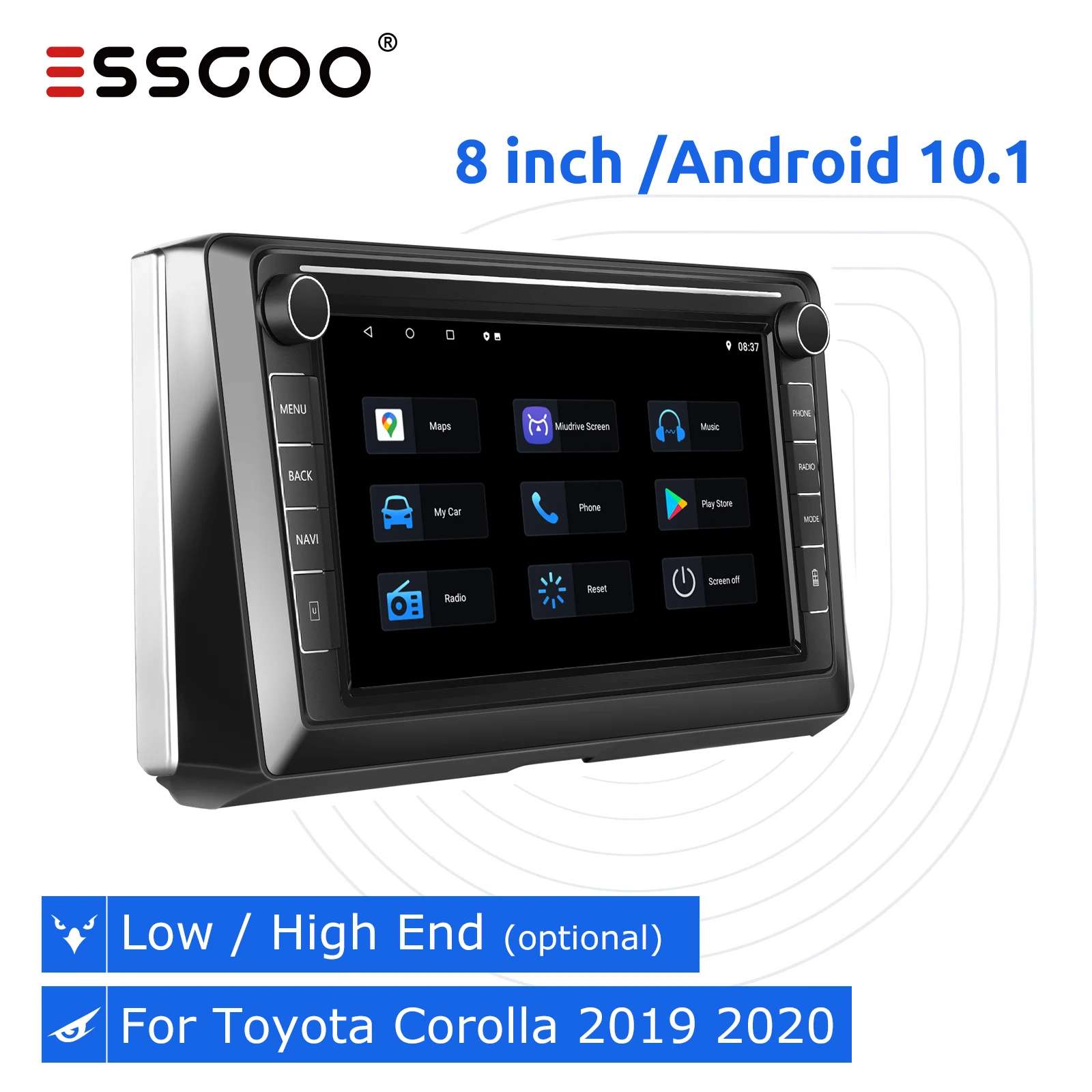

Автомагнитола ESSGOO 2 din, стерео, с GPS-навигацией, Bluetooth, для Toyota Corolla 2019, 2020, Android 9,1