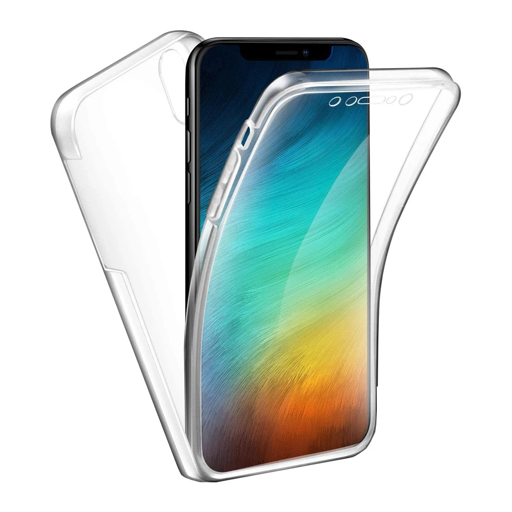 Двухсторонний силиконовый гелевый Чехол TPU + PC 360 ° Защита ультра тонкий жесткий