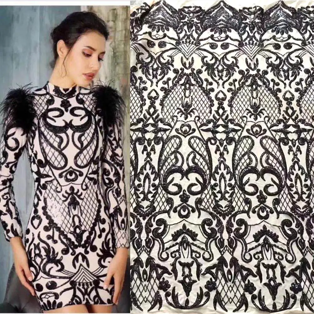 Ткань для вечернего платья с блестками белого/винного/Красного/золотого/черного