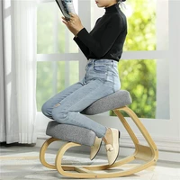 ergonomic kneeling chair stool with thick cushion home office chair improving body posture rocking wood knee computer chair
