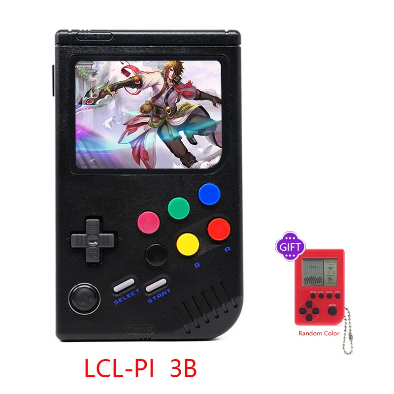 Новинка 2,0, ретро LCL Pi Boy Raspberry Pi для игры для мальчиков, видео игровая консоль, портативная Классическая портативная игровая приставка Raspberry Pi 3B/A - Цвет: Black 3B
