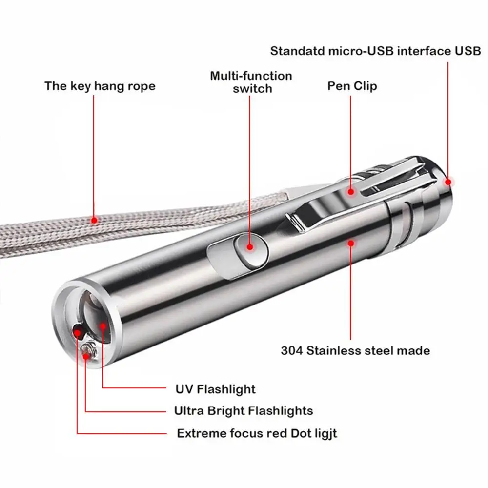 Мини портативный маленький светодиодный фонарик водонепроницаемый брелок с