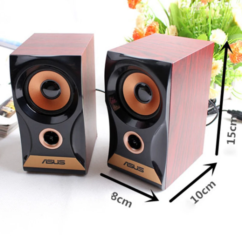 Портативная мини-колонка компьютер планшетофон бас 2 0 деревянная 1 пара - купить