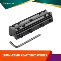 xhunter weaver picatinny rail adapter 10mm to 20mm gun rifle scope aluminum alloy attach mount black