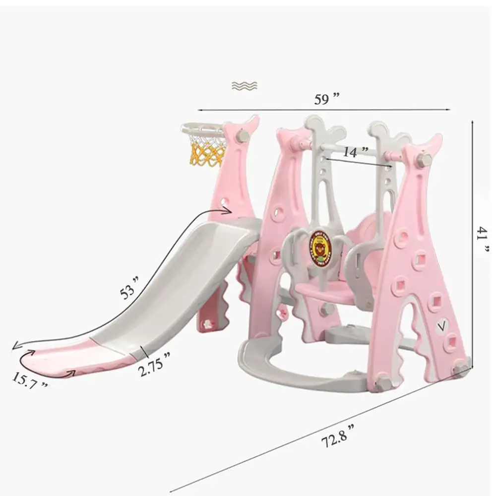 Детская горка-качели 3 в 1 детский игровой набор баскетбольный обруч