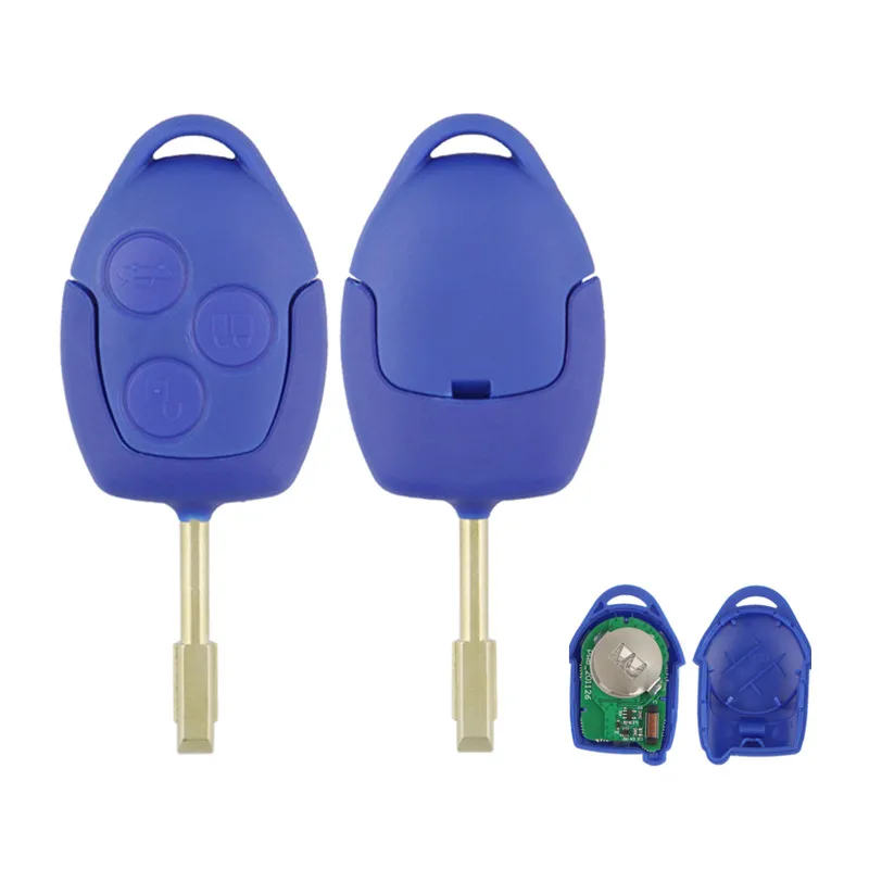 

3 Buttons Remote Car Key FOB 433MHz 4D63 Chip For Ford Transit WM VM 2006-2014 P/N: 6C1T15K601AG - Black or Blue Head