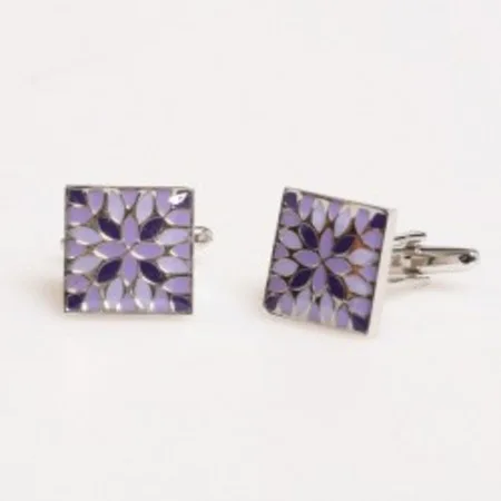 

Lilac and purple flower pattern cufflinks 67826928