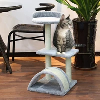 two floors cat climbing tree sisal cat scratching post kitten jumping tower with ball for cats pet supplies