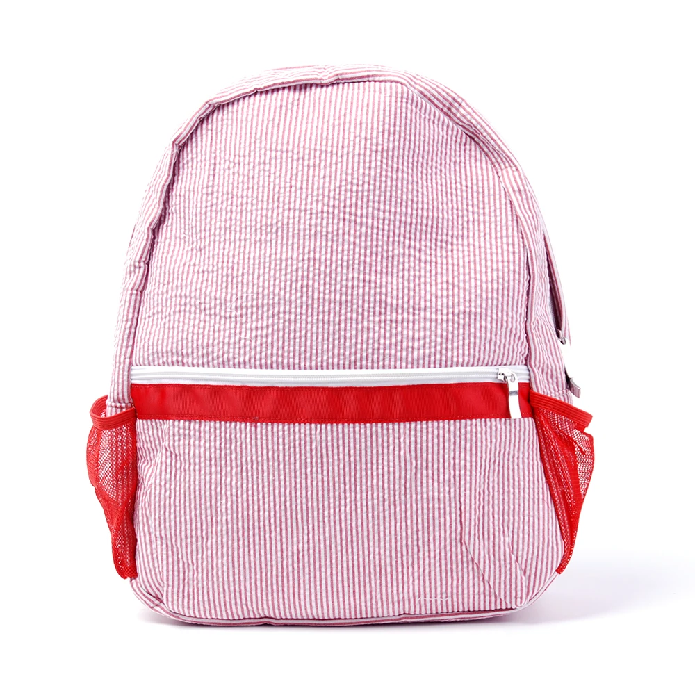 25pcs Lot Red Seersucker Backpack GA Warehouse High-capacity Children Bag in 3 Colors DOM111-031