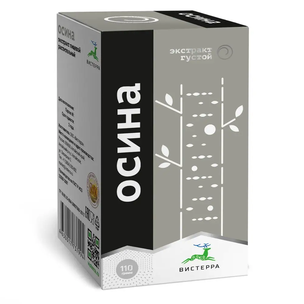 Экстракт коры Осины (95 мл/110 г) Вистерра