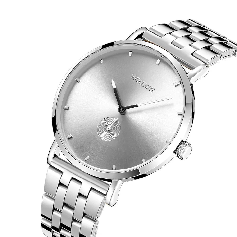 

WEIDE 2022 Men Luxury Watch 30 Meters Waterproof Rose Gold Alloy Case Stainless Steel Quartz men wristwatch