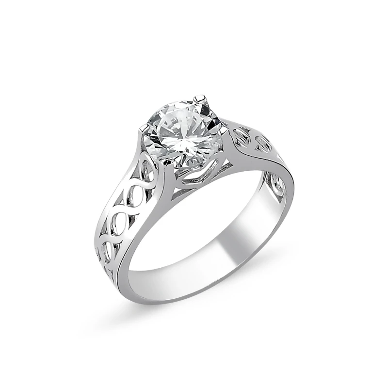 

Серебряное 925 пробы кольцо с цирконием и кубическим цирконием