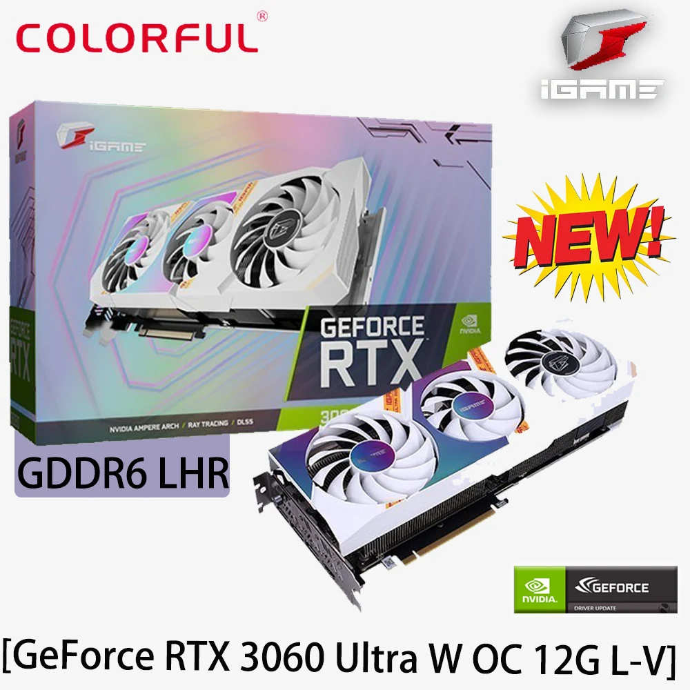 

GDDR6 Colorful iGame GeForce RTX 3060 Ultra W OC 12G L-V Graphics Cards 12GB 15000MHz 192bit PCIe4.0 NVIDIA RTX 3060 Video Card