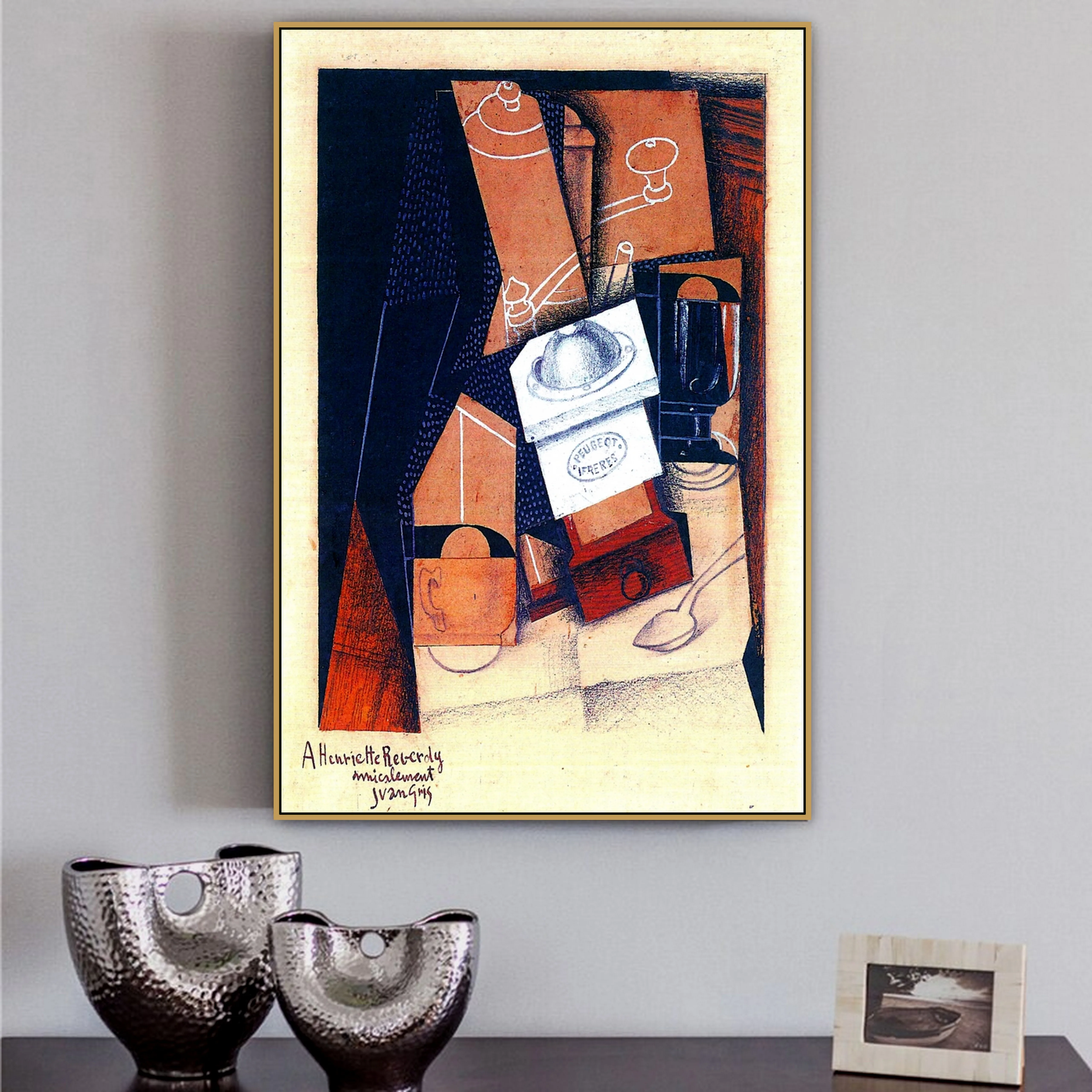 Старая известная испанская художница Juan Gris кофейная кофемолка холст для комнаты