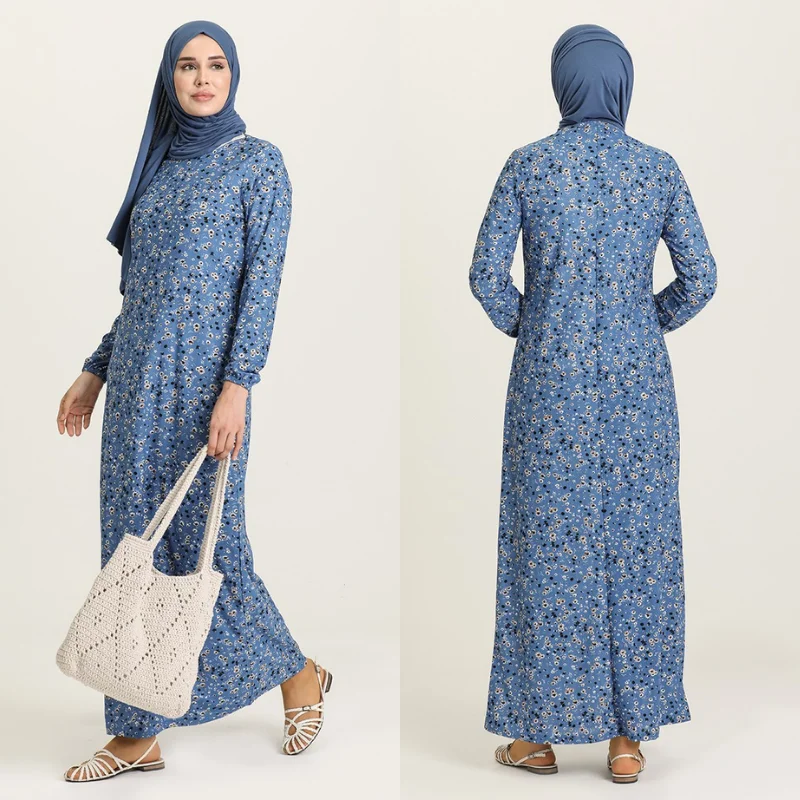 Женское винтажное платье с цветочным принтом длинным рукавом и оборками |