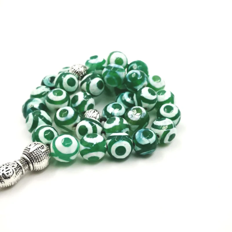 Натуральные глаза Агаты tasbih с мусульманскими бусинами 33 66 99 камень