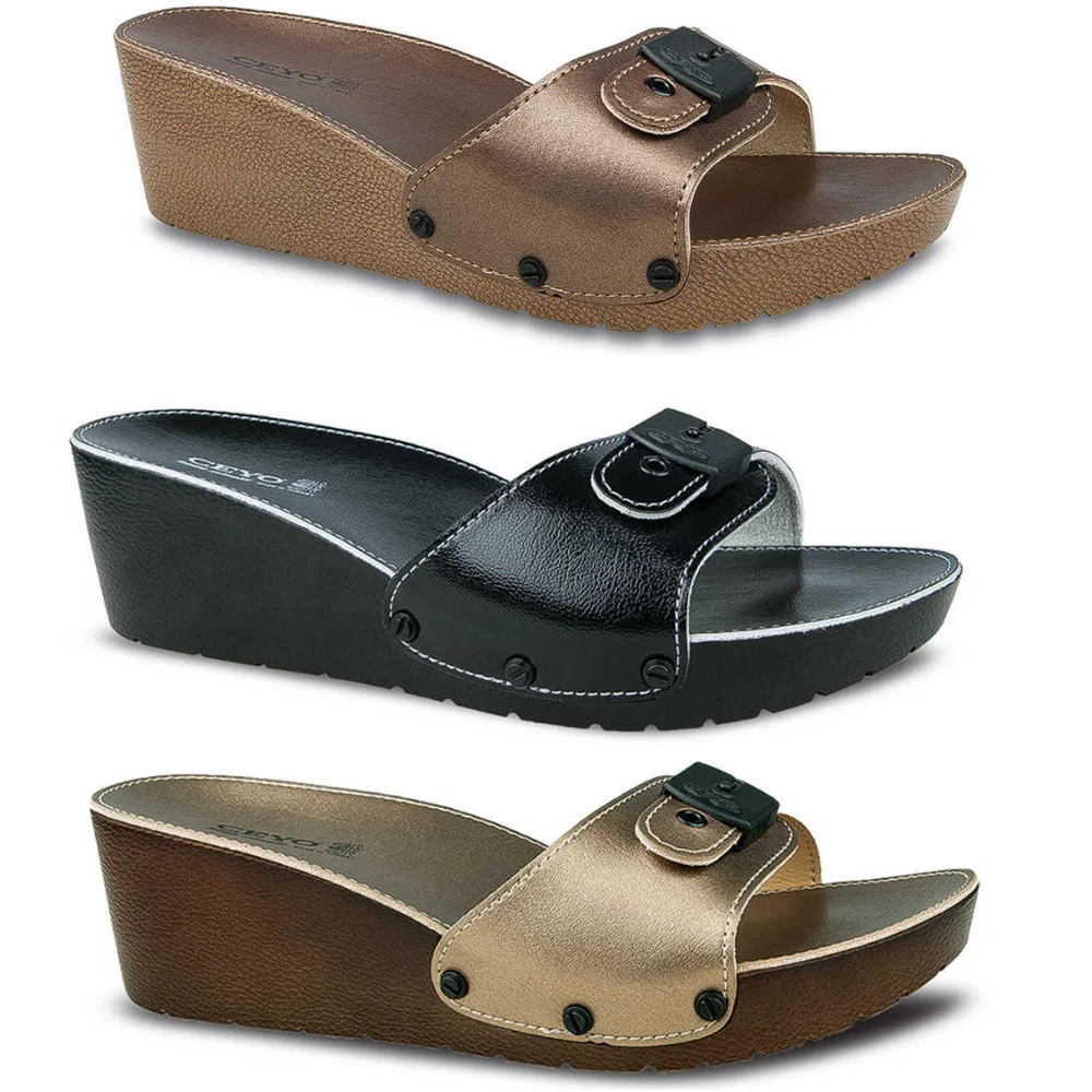 Ceyo Women Slippers For Women 2022 Sandals Shoes Single Buckle Casual Flat Adult Homestreet Faux Leather Summer Winter Solid