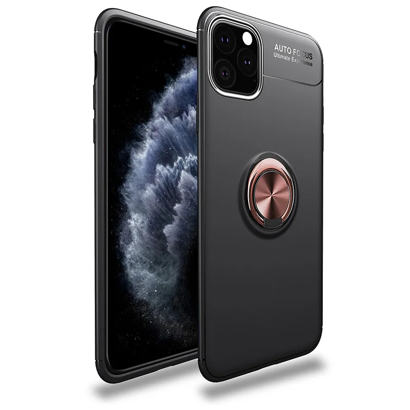 Rose Gold Black Coque силиконовый чехол для iPhone 11 Pro XS Max X XR 8 7 6 6S Plus 5 5S SE держатель с магнитным креплением автомобильная подставка для стенда Capa - Цвет: Rose Gold Black