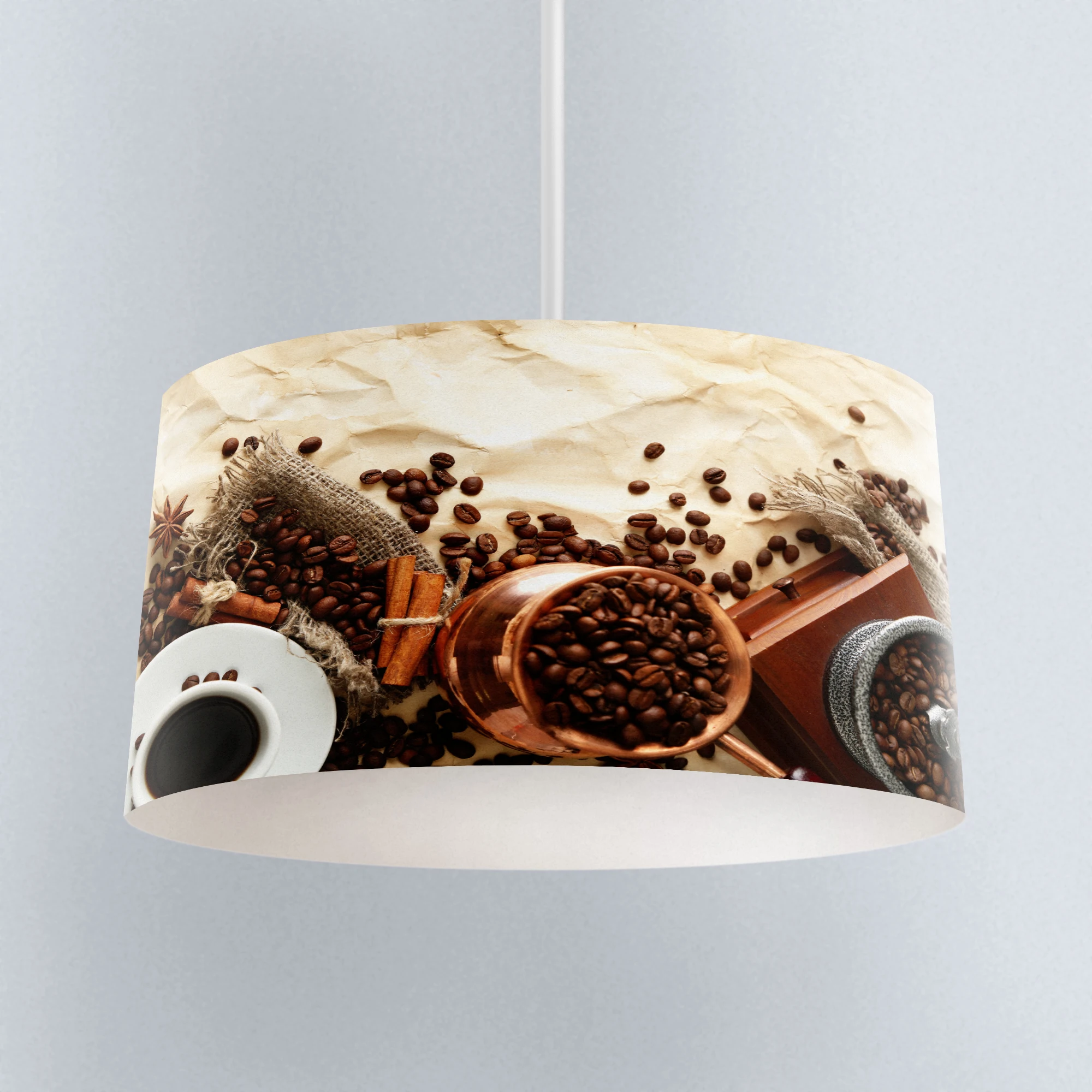 Еще коричневый турецкий Кофейные зерна горшок набивные ткани Кухня люстра лампа