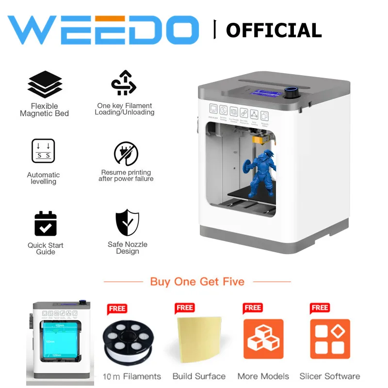 

Weedo Best Mini Desktop FDM 3D Printer For Home Use Kids TINA2 Basic