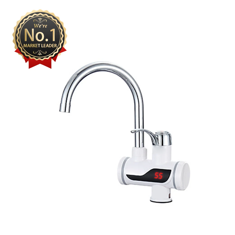 

Electric Faucet Instant Stainless Steel Water Heater Temperature EU Digital Display Kitchen Tankless Instantaneous Hot