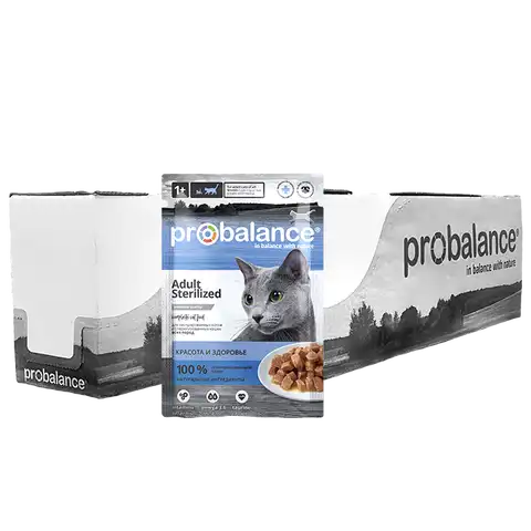 Probalance Sterilised Vlazhnyj Korm Dlya Koshek 85 Gr 50 Sht Dom I Sad Aliekspress