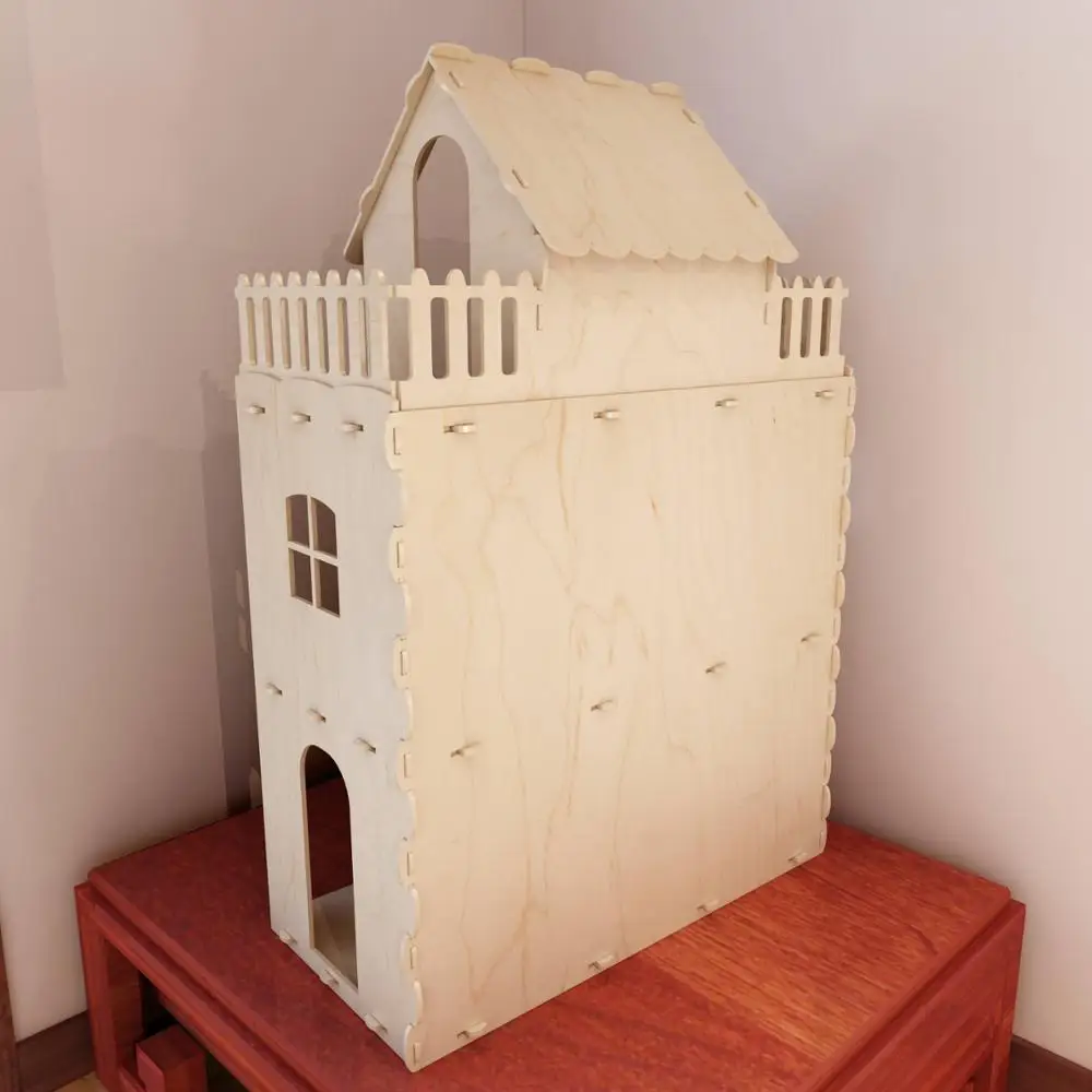 Кукольный домик v2.векторный проект для фрезерного станка с ЧПУ и лазерной машины.