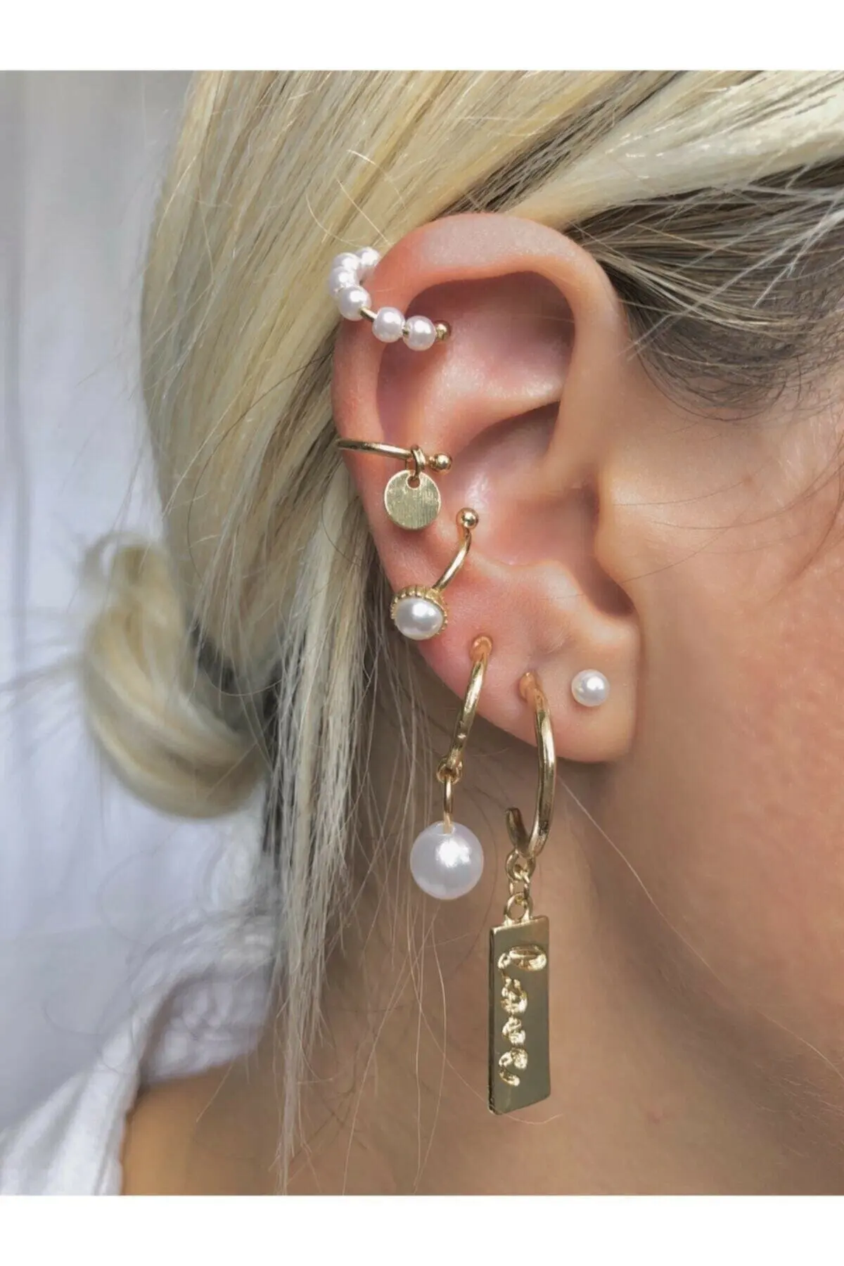 

Women's pearl set earrings suit, pearl earrings