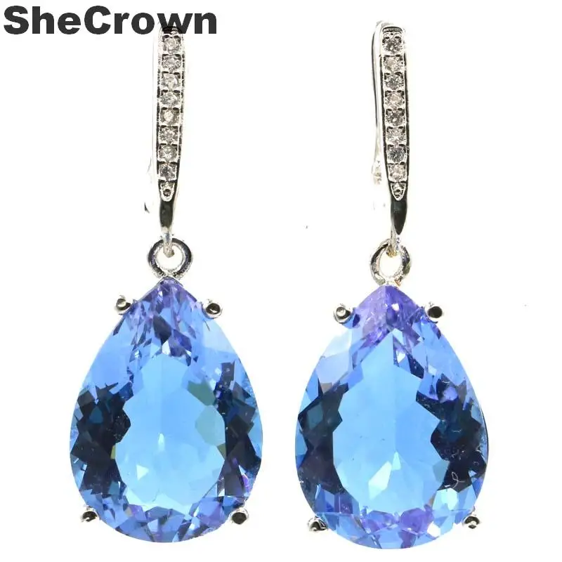 Женские серебряные серьги с александритопазом размер 35x13 мм 18x13 мм|silver earrings|925 silver