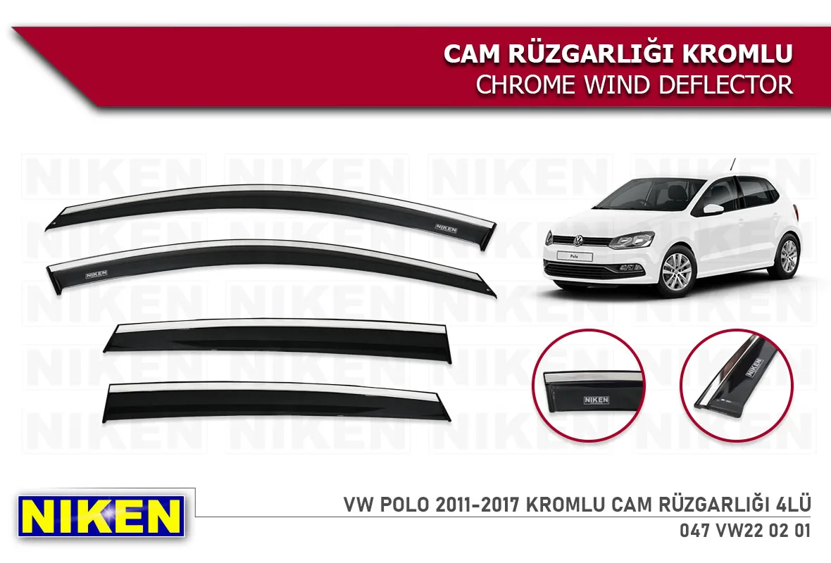 Хромированный дефлектор дождя и ветра для VOLKSWAGEN POLO 6R 2010-2017 солнцезащитные шторы