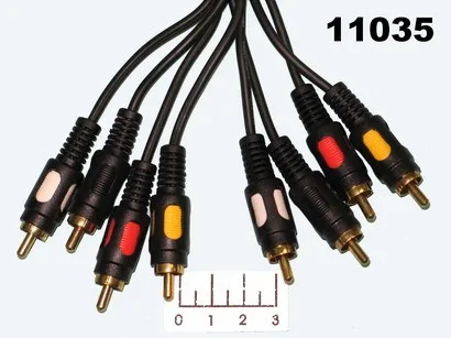 Шнур 4RCA-4RCA 1.5м gold пластик (3-0296)