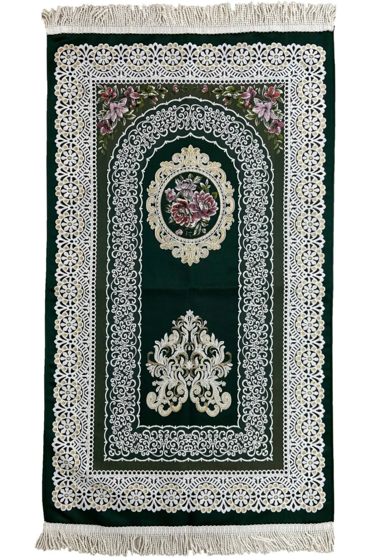 

Dowry Shiny Satin Lined Prayer Rug Muslim Islamic Gift Quality Turkey 70x115cm No Slip Shedding Anti Pilling Lined Mevlid Soft