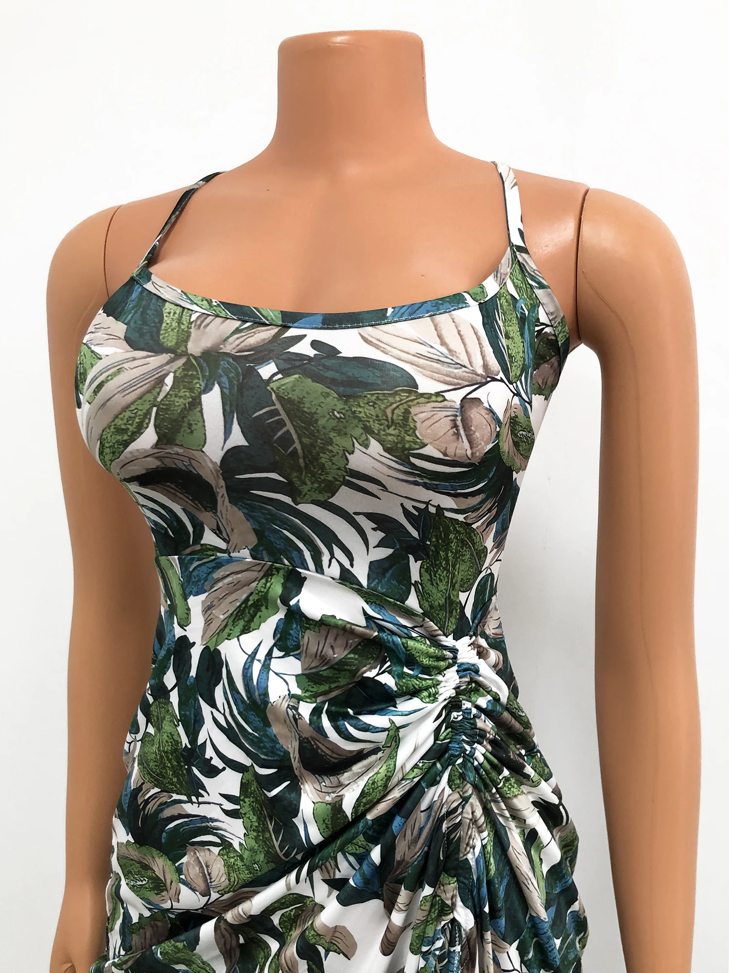 

SUJYing New Summer Women's Sexy Halter Straps Irregular Print Dress Long Skirt Backless Dress