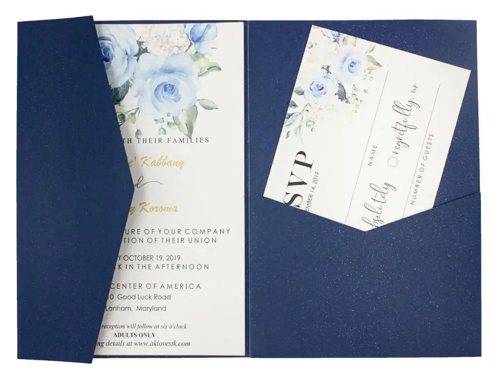 20 шт./лот свадебные пригласительные открытки pocketfold трехслойная открытка и