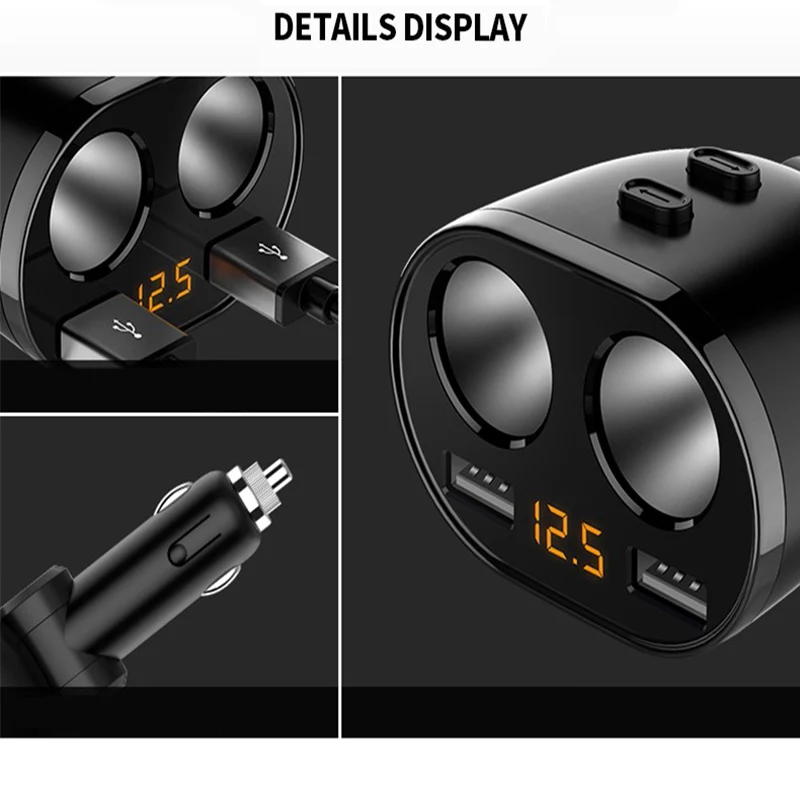 Двойной USB зарядный двухточечный дымовой отверстие с независимым переключателем