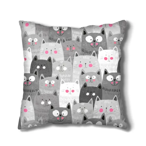 Подушка 3D Котейки для дома и дачи отдыха путешествий Отличный подарок!