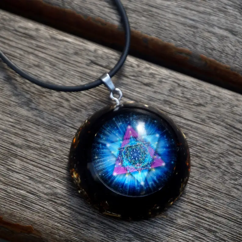 

Orgone Pendant ~Black Tourmaline Crystal Quartz EMF Protection Chakra Healing Jewelry Orgonite Necklace