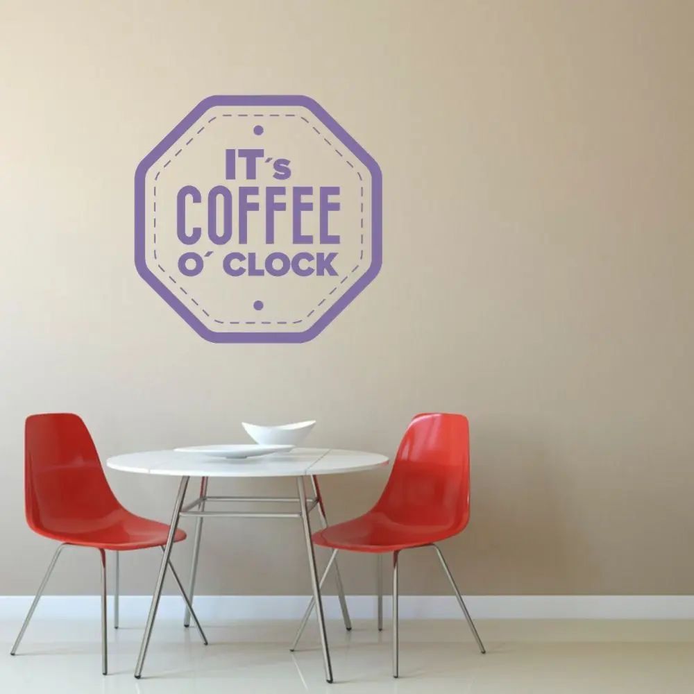 

Наклейка на стену с восьмиугольным логотипом «It's Coffee AT», A001447