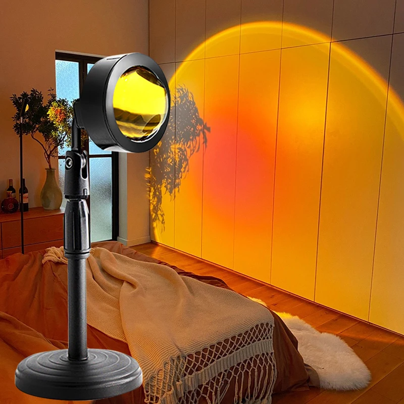 

LED Light Table Lamp USB Sunset Red Rainbow Projector Bedside Atmosphere lover gift bedroom bar coffee Night Gentle decor Art