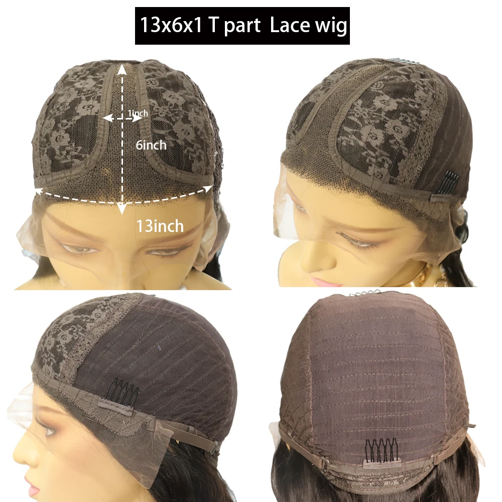 

Short Bob Wig Lace Front Human Hair Wigs With Baby Hair Brazilian Wavy Glueless Bob Wigs For Women 13*6*1 T Part Wigs