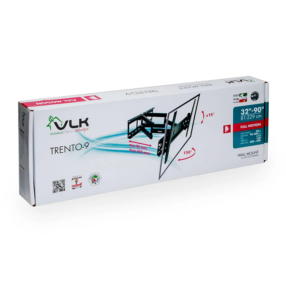 Кронштейн настенный для LED/LCD телевизоров диагональю 32&quot-90&quot VLK TRENTO-9 BLACK |