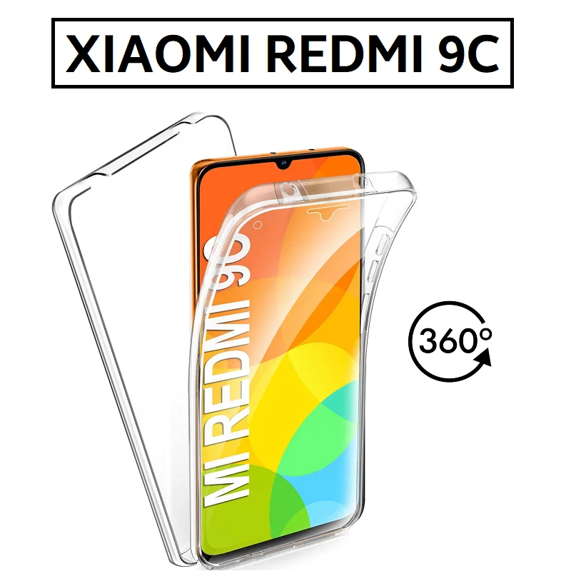 Прозрачный силиконовый чехол для XIAOMI REDMI 9C с полным покрытием на 360 градусов