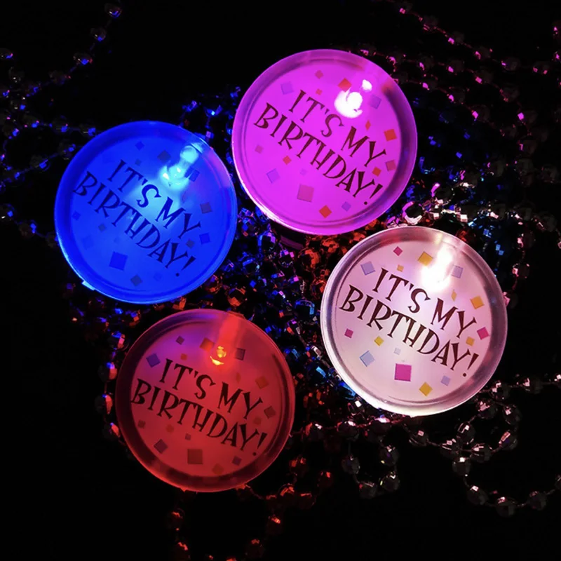 Drop shipping custom LOGO DIY LED light Brooch yellow green red white blue color PIN for promotional gift | Освещение