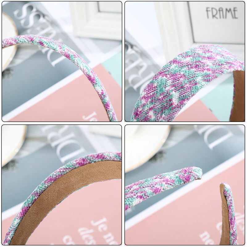 

Vintage Plaid Wide Headband For Women Hair Accessories Fashion Jewelry Knitting Bow Hoops Bezel Hairband Girl Ornament Bohemia