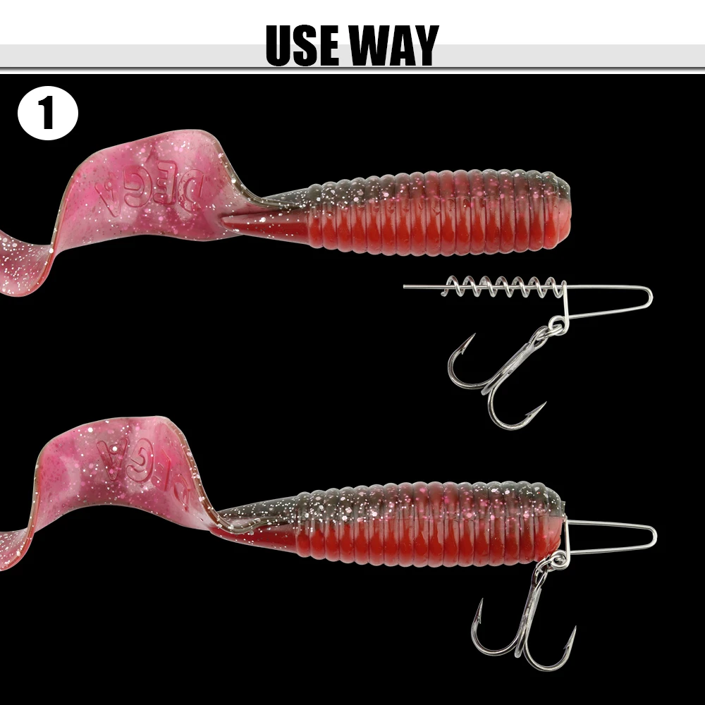 RoseWood 20pcs/Lot 45mm 60mm Softbait Spiral Stingers Spring Lock Fish Coil Soft Bait Connector for Jigging Lure | Спорт и